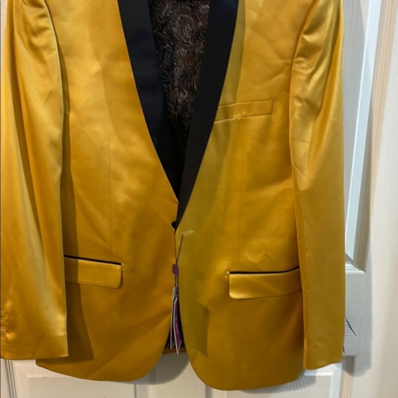 Vibrant Yellow Blazer with Black Trim - Picture 2 of 13